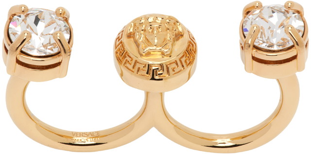 Crystal Medusa Round Cuff Ring "Gold"