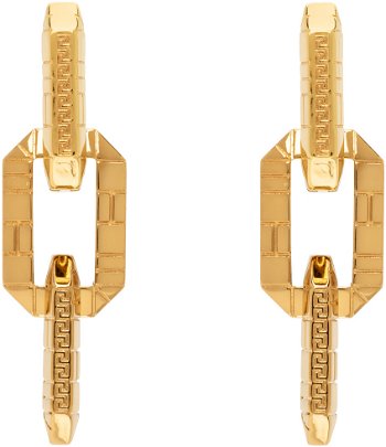 Versace Greca Quilting Drop Earrings "Gold" 1014266_1A00620_3J000
