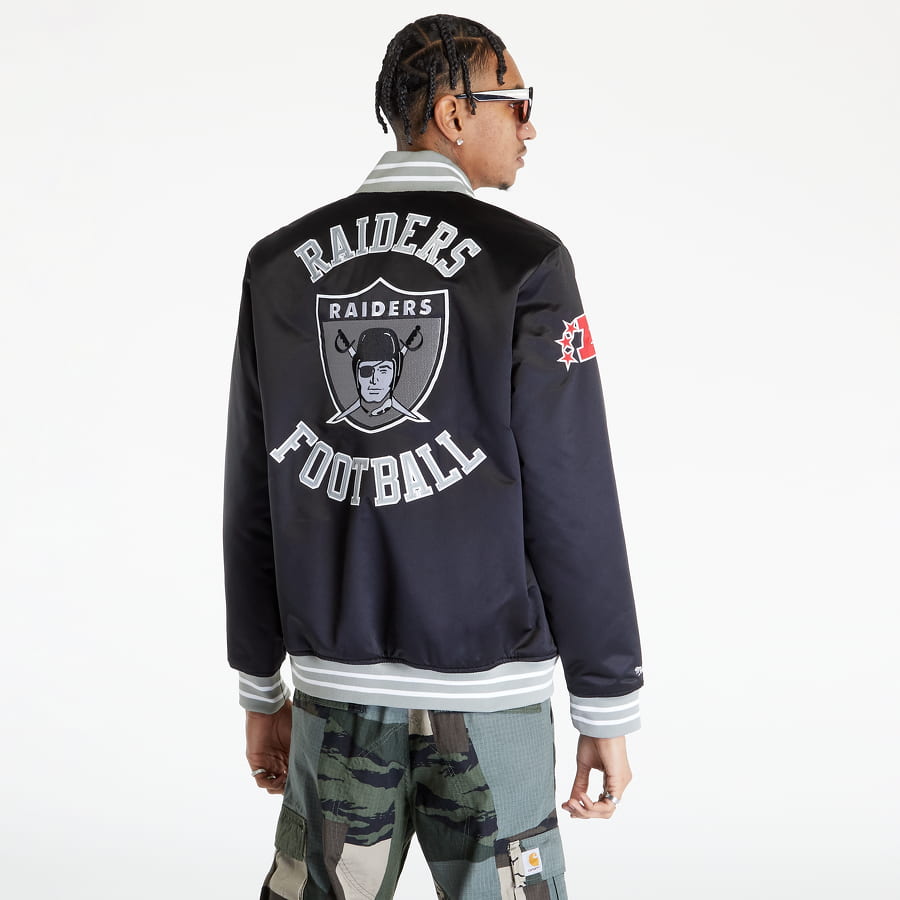 Bomber Jacket Mitchell & Ness Heavyweight Satin Jacket Dark Green  (OJBF3413-GBPYYPPPDKGN) – Queens 