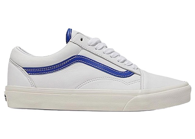 Old Skool Leather White Blue