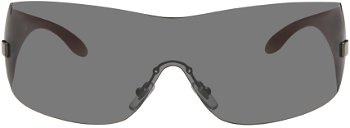 Versace Gunmetal Wraparound Sunglasses 0VE2054 725125505857