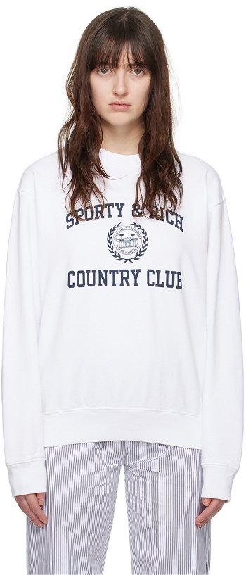 Sporty & Rich Varsity Crest Sweatshirt CRAW2355WH