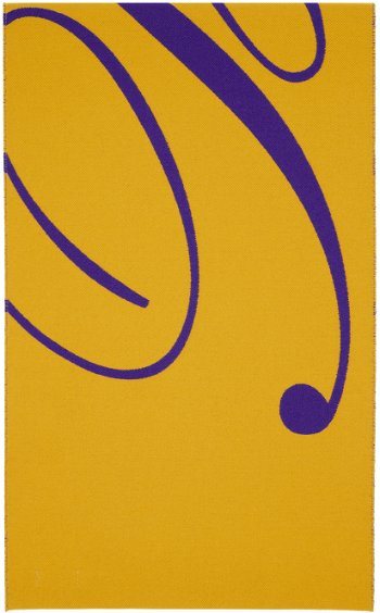 Burberry Logo Wool Silk Scarf Yellow / Purple 8079176
