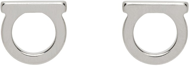 Gancini Pearl Earrings "Silver"