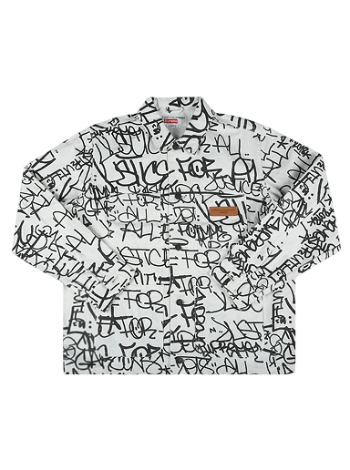Supreme Comme des Garçons x Shirt Printed Canvas Chore Coat FW18J47 WHITE