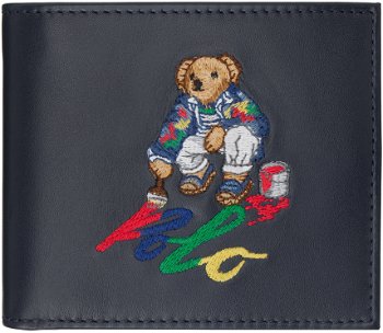 Polo by Ralph Lauren Navy Polo Bear Leather Wallet 405931693001