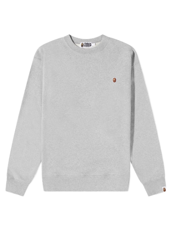 BAPE Head One Point Relaxed Fit Crew Sweat Grey 001SWJ301015M-GRY