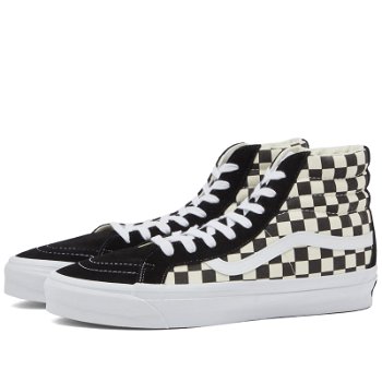 Vans Men's Sk8-Hi Reissue 38 Sneakers in Lx Checkerboard Black/Off White, Size UK 10 | END. Clothing VN000CR02BO