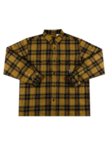 Supreme Quilted Plaid Flannel Shirt FW21S27 OLIVE