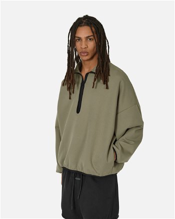 adidas Originals Fear of God Athletics Suede Fleece Half-Zip Sweatshirt Clay IS8776 001