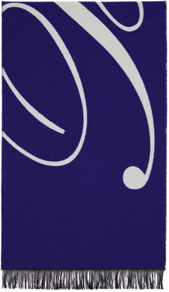 Burberry Logo Wool Silk Scarf Blue / Off-White 8079174