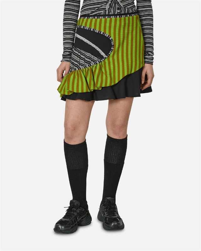 Simultanism Skirt Green Stripe