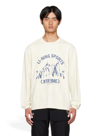 Li-Ning Off-White Printed Long Sleeve T-Shirt AHSS147-1K