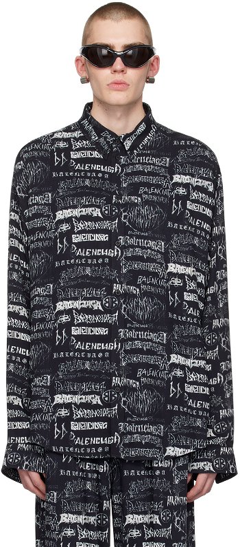 Balenciaga Black Printed Shirt 662983-TPLE7-1000