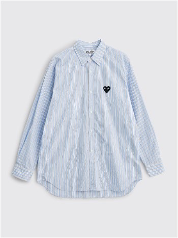 Comme des Garçons Play Small Heart LS Shirt Stripe Blue / White P1B020