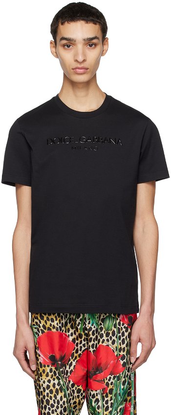 Dolce & Gabbana Black Bonded T-Shirt G8PQ0ZHU7MA