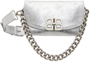 Balenciaga Silver BB Soft Small Flap Bag 748598 2AA1Q