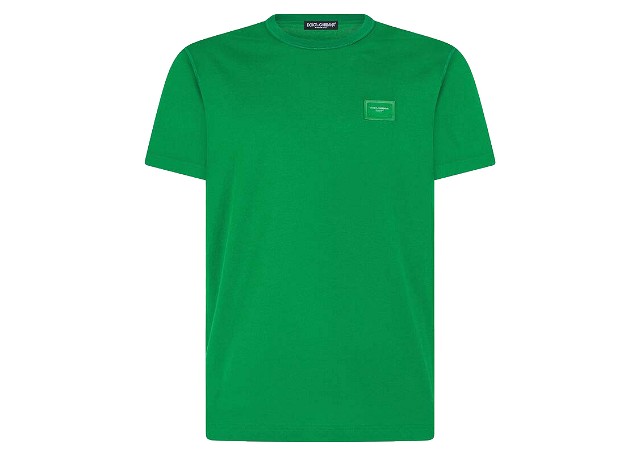 Cotton Logoed Plaque T-shirt Green