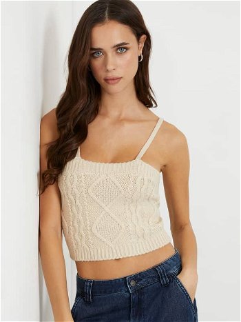 GUESS Cable Knit Sweater Top W3BR63Z3B90