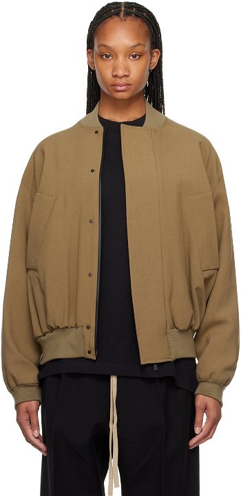 Fear of God Brown Stand Collar Bomber Jacket FG830-3132WOL