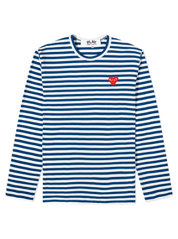 Comme des Garçons Play Heart Stripe Logo Tee P1T164-2
