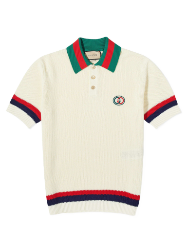 GG Logo Resort Knitted Polo Ivory/Red/Green