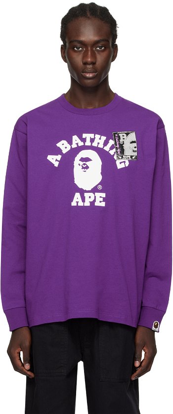 BAPE Mad Face College Long Sleeve T-Shirt 001LTJ801002M