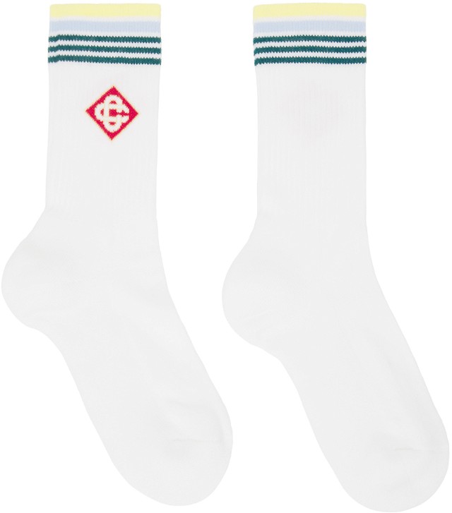 Stripe Monogram Sport Socks