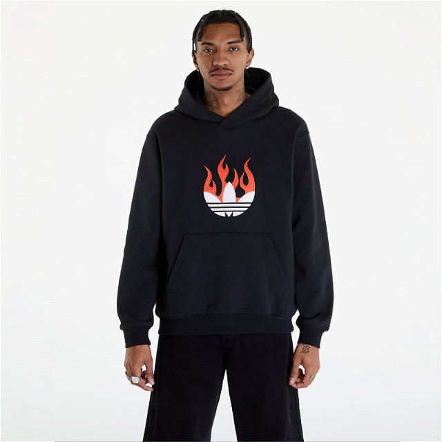 Flames Logo Hoodie Black