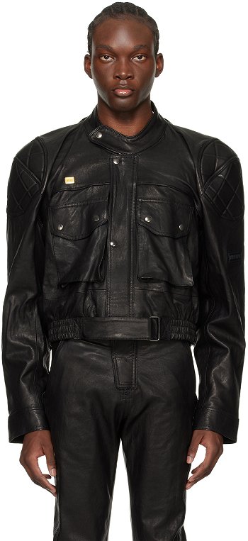 Martine Rose Cropped Leather Jacket MRSS24-523
