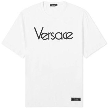 Versace Men's Tribute Embroidered Tee White 1012545-1A09028-1W000