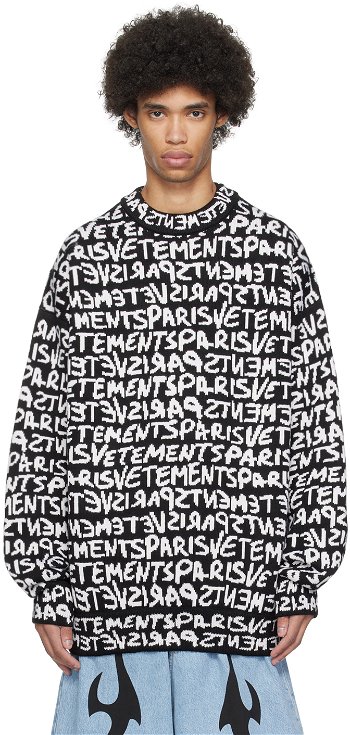VETEMENTS Graffiti Monogram Sweater UE64KN100BW