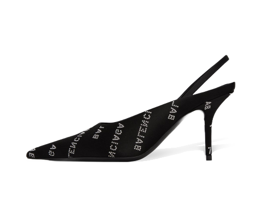Square Knife Slingback Heels "Black"