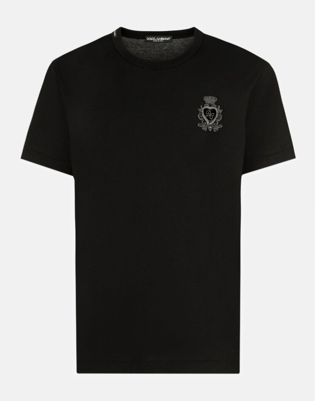 Cotton T-shirt With Heraldic Patch
