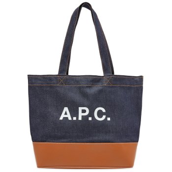 A.P.C. Large Axel Denim & Leather Tote Bag CODDP-M61917-CAF