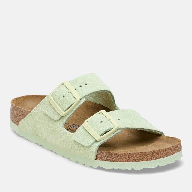 Arizona Slim Fit Suede Double Strap Sandals - Faded Lime
