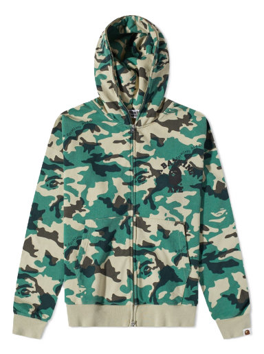Woodland Camo Loose Fit Full Zip Hoody Olive Drab