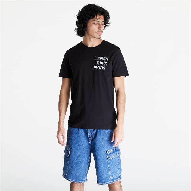 Jeans Diffused Stacked Short Sleeve